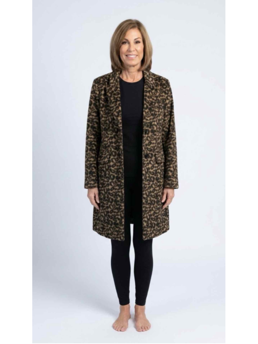 MICHAEL Michael Kors NWT Leopard Print Single Breasted Wool Blend Coat Small